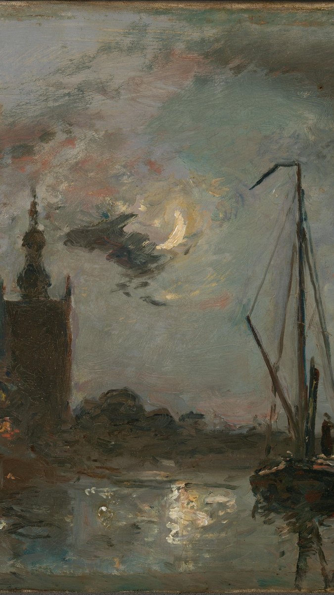 Overschie in the Moonlight by Johan Barthold Jongkind